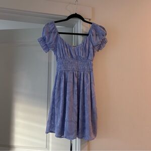 Inspired hearts purple fit and flare mini dress peplum